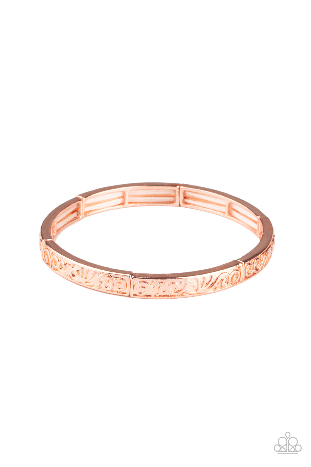 Precisely Petite - Shiny Copper Stretchy Bracelet Paparazzi Accessories