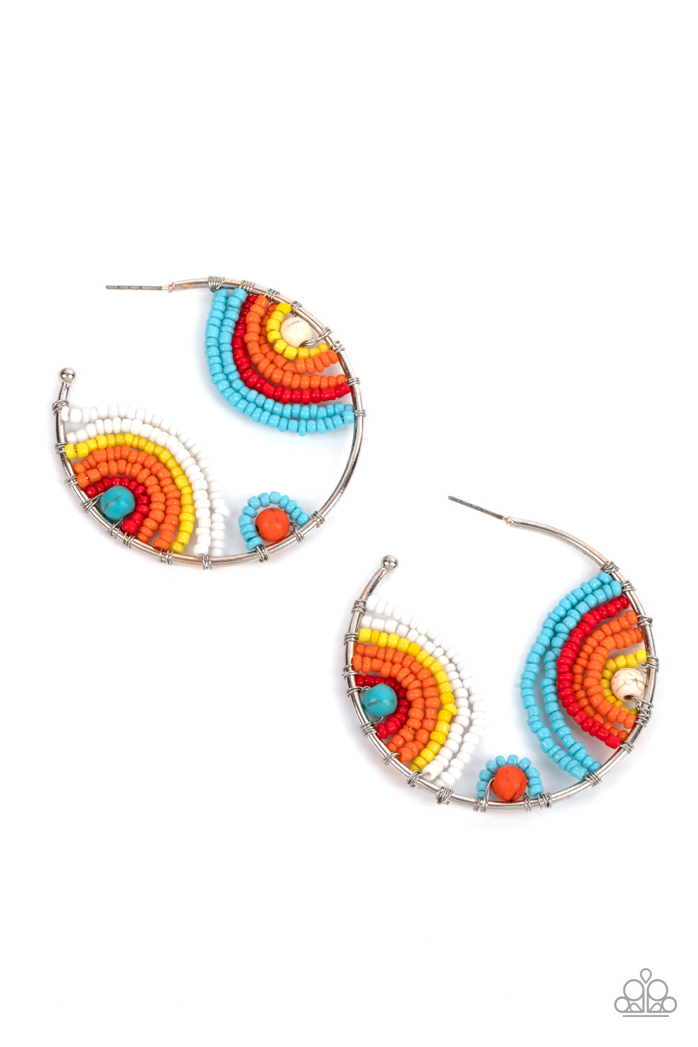 Paparazzi Rainbow Horizons Multi Hoop Earrings. Multi Color Post Style Hoop. Get Free Shipping!