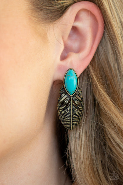 Paparazzi Earring ~ Rural Roadrunner - Brass Post Style Earring