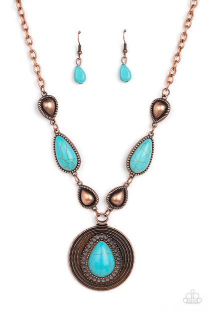 Paparazzi Saguaro Soul Trek Copper and Turquoise Blue $5 Necklace. Subscribe & Save. Short Necklace
