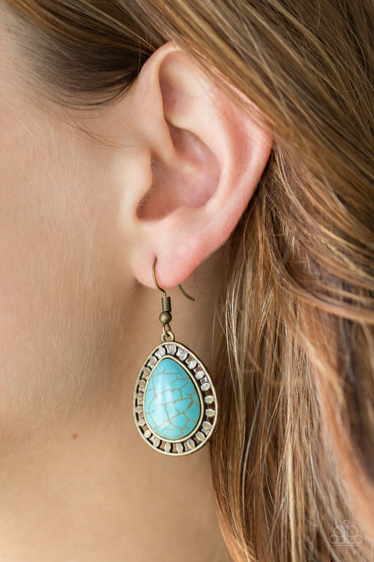 Paparazzi Earring ~ Sahara Serenity - Brass