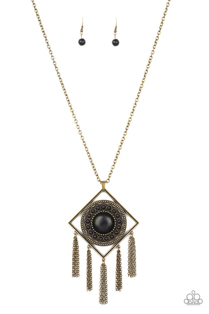 Paparazzi Necklace ~ Sandstone Solstice - Brass