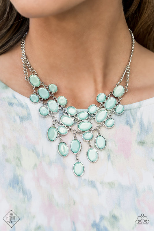 Paparazzi Necklace ~ Serene Gleam - Blue - May 2021 Fashion Fix Necklace