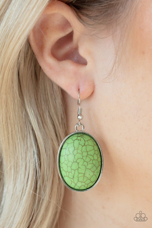 Paparazzi Serenely Sediment Green Stone Earrings. $5 Jewelry. Get Free Shipping! #P5SE-GRXX-089XX