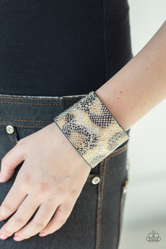 Serpent Shimmer - Silver - Gold and Black Animal Print Urban Bracelet