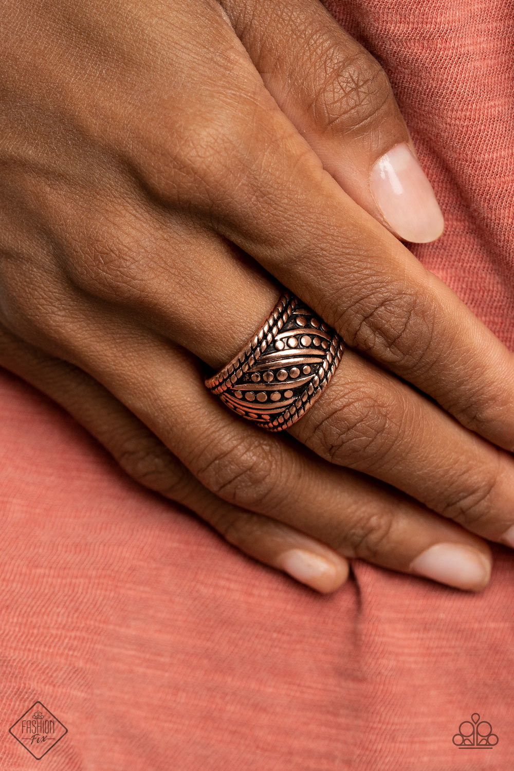 Paparazzi Simply Santa Fe Copper Ring: "Slanted Shimmer" (P4TR-CPXX-059WP) Nov 2020 Fashion Fix