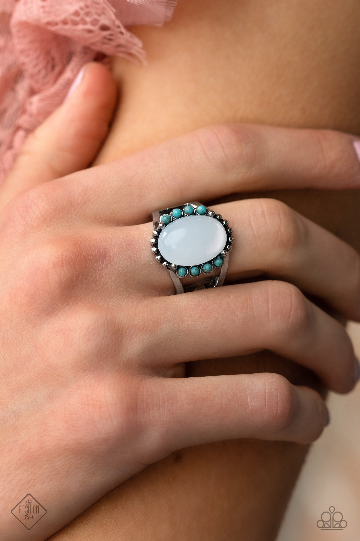 Paparazzi Simply Santa Fe March 2023 Fashion Fix Ring: "Captivating Cowboy - Blue" (P4SE-BLXX-285NJ)