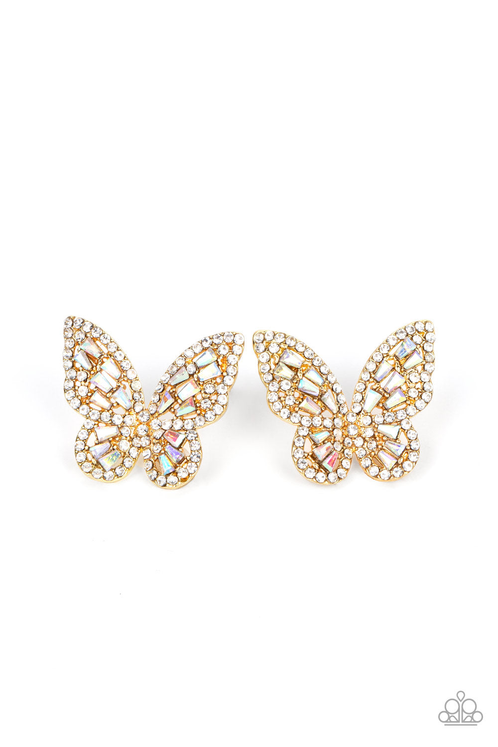 Smooth Like FLUTTER Gold Iridescent Butterfly Earrings Paparazzi Accessories. Get Free Shipping.