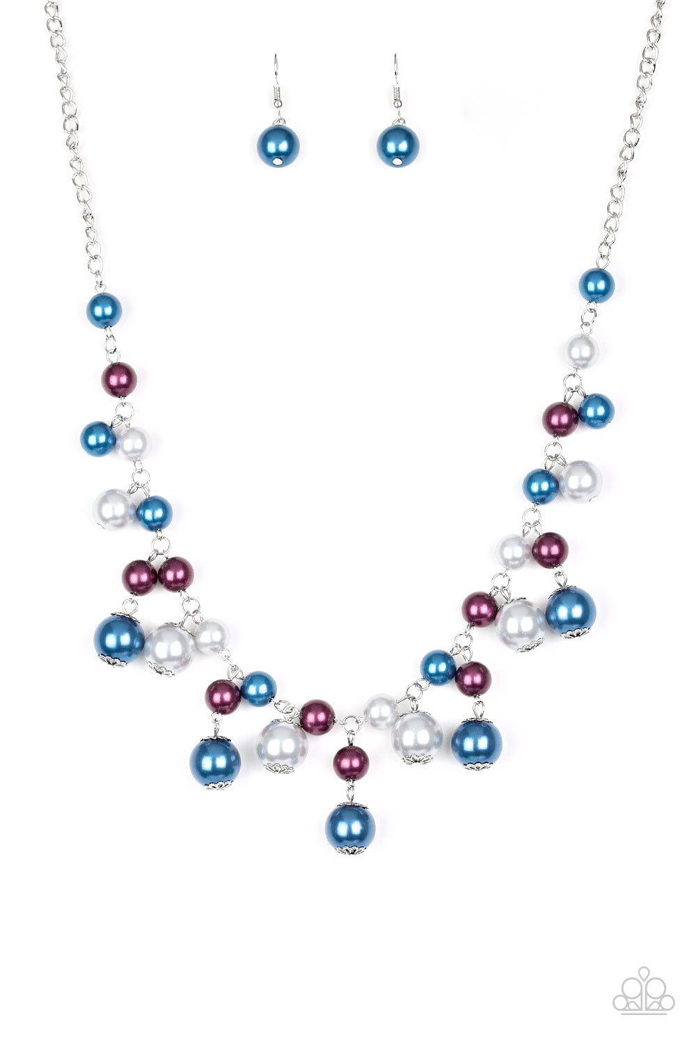 Paparazzi Necklace ~ Soon To Be Mrs. - Multi - Blue & Purple Pearl Necklace