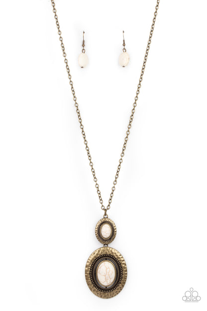 Southern Opera Brass Long Necklace Paparazzi Accessories. Get Free Shipping! #P2SE-BRXX-118XX