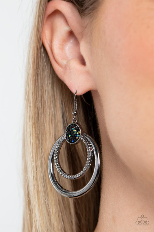 Spun Out Opulence Multi Oil Spill Earrings Paparazzi Accessories. #P5ED-MTXX-037XX. Ships Free!