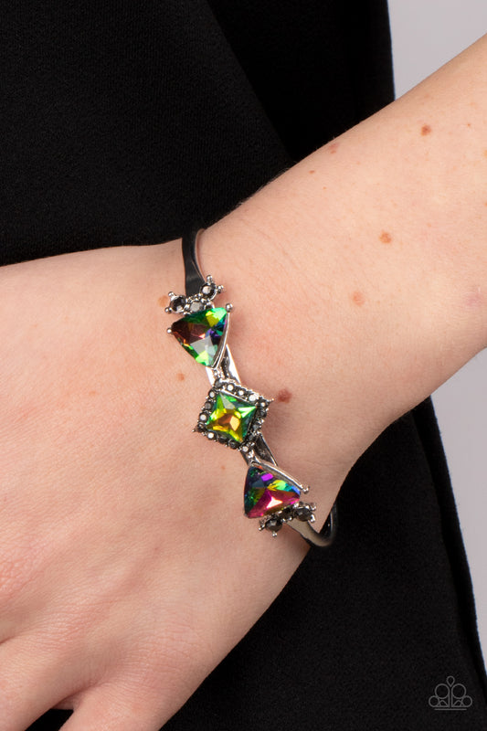 Strategic Sparkle Multi Oil Spill Bracelet Paparazzi Accessories. Dainty Cuff Oil Spill bracelet.