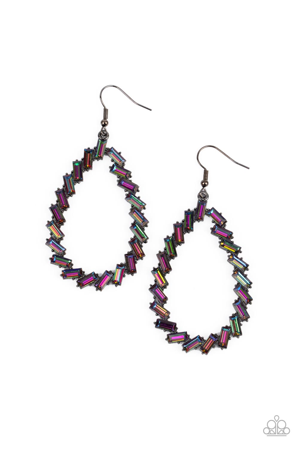 Striking RESPLENDENCE Multi Oil Spill Earrings Paparazzi Accessories. Emerald | Subscribe & Save