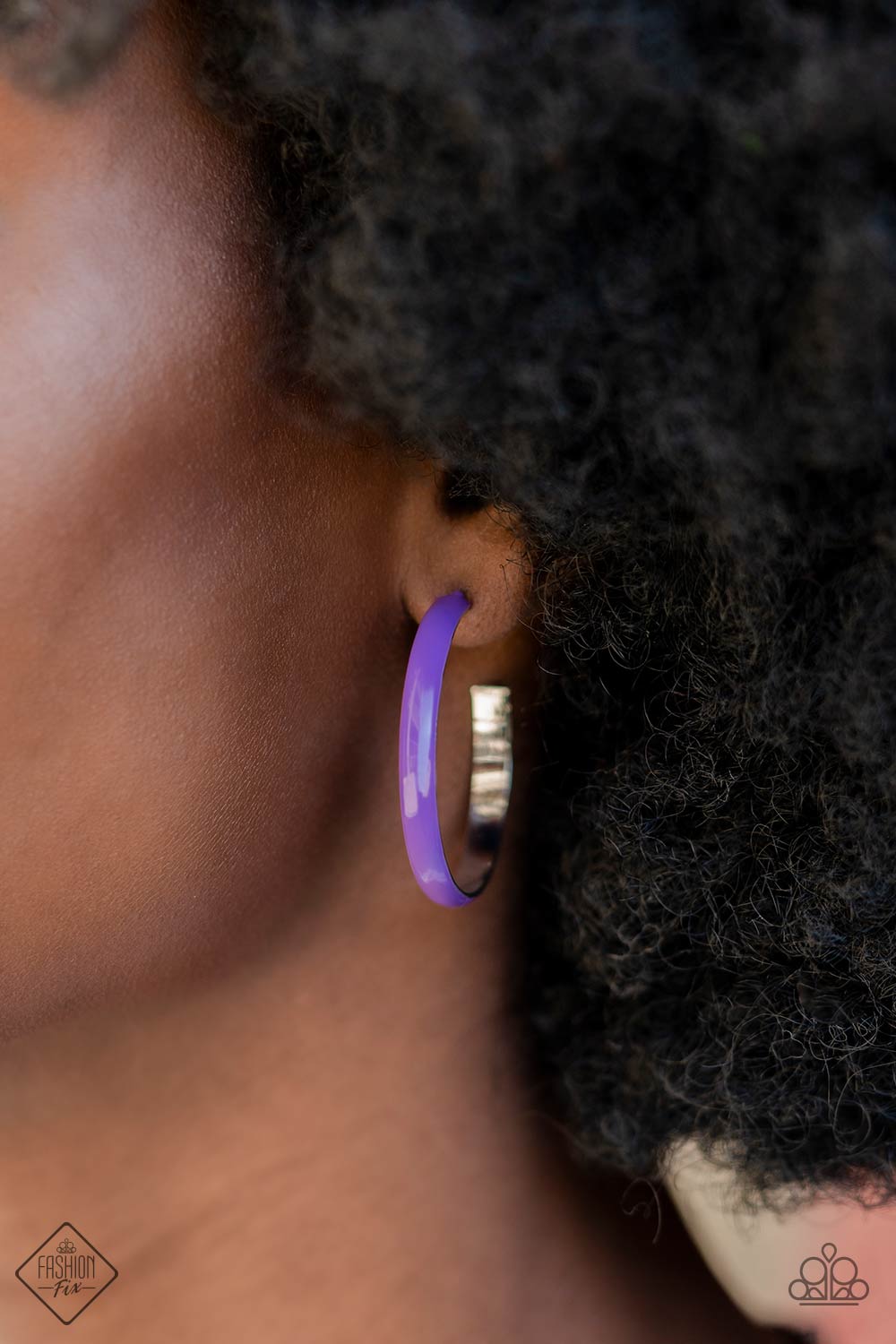 Paparazzi Fashion Fix Hoop Earring: "Groovy Glissando - Purple" (P5HO-PRXX-017LB). Subscribe & Save