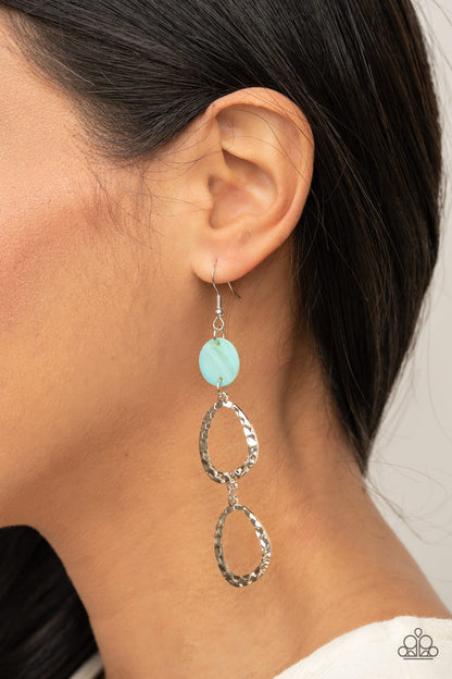 Surfside Shimmer Blue Earring Paparazzi Accessories. Get Free Shipping. #P5WH-BLXX-216XX