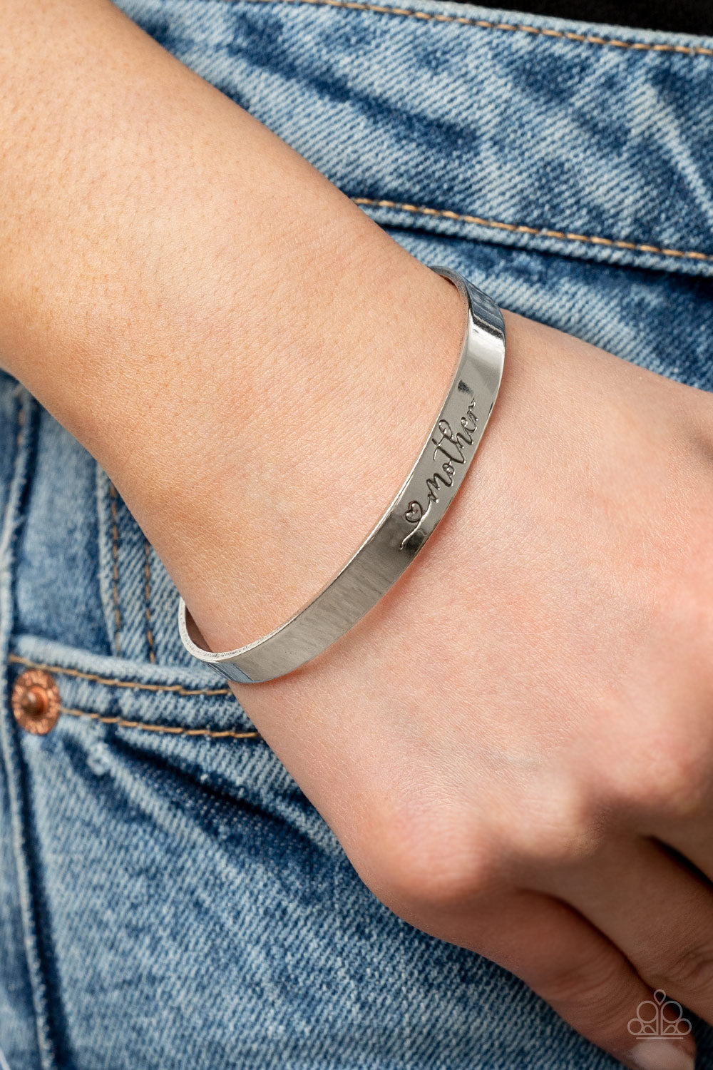 Paparazzi Sweetly Named - Silver Cuff Stamped with word "Mother" Bracelet. Get Free Shipping