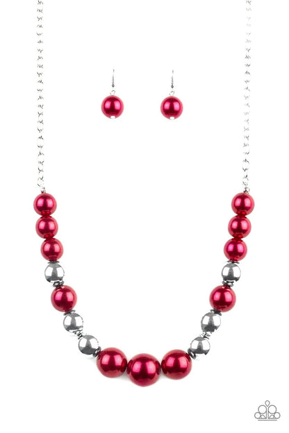 Take Note Red Short Necklace Paparazzi Accessories. Free Shipping. #P2RE-RDXX-125XX