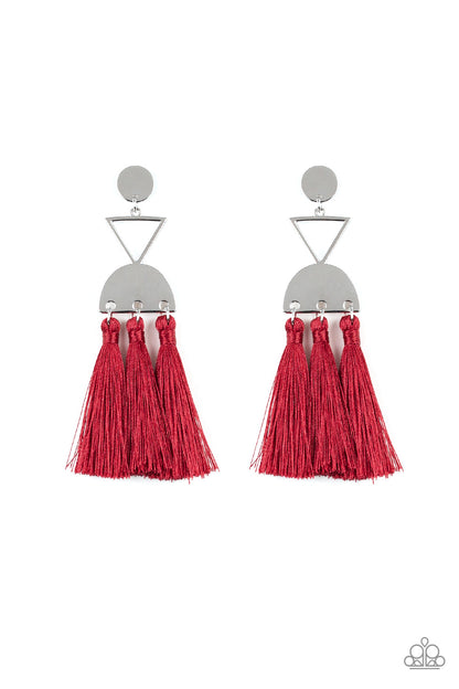 Tassel Trippin Red Earrings Paparazzi $5 Accessories. #P5PO-RDXX-033XX. Free Shipping!