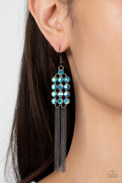 Paparazzi Earring Tasteful Tassel Multi Oil Spill Earring (P5ED-MTXX-036XX)