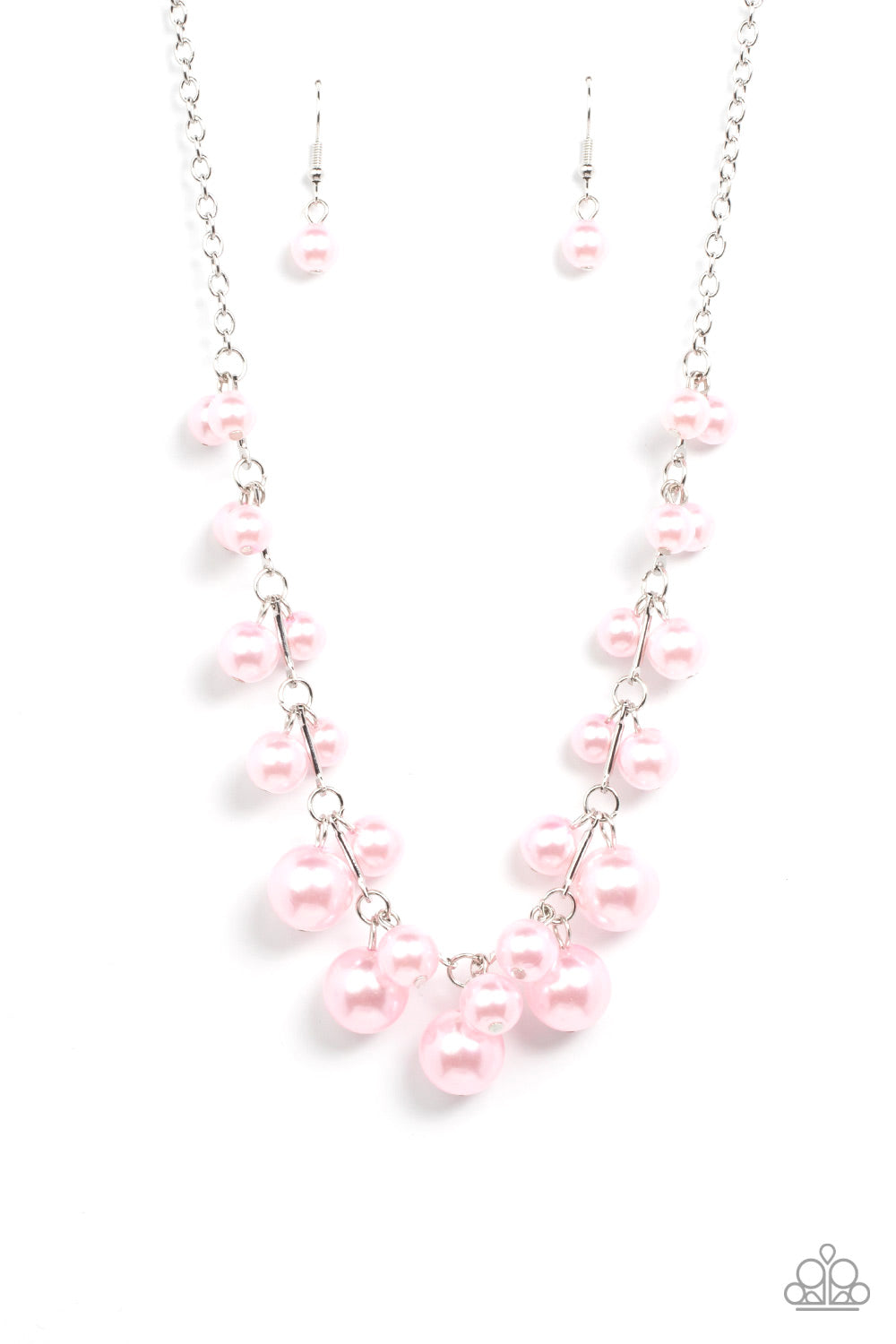 Tearoom Gossip - Pink Necklace Paparazzi Accessories $5 Jewelry with matching earrings