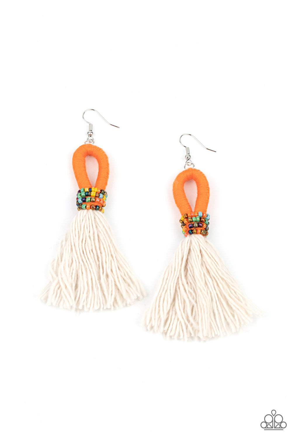 The Dustup - Orange Earring Paparazzi Accessories Tassel Earring