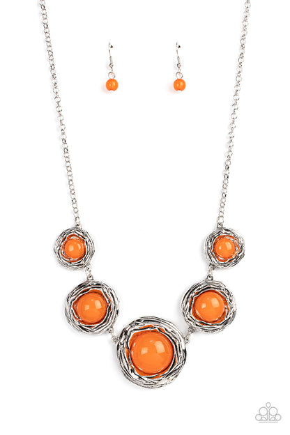 $5 Paparazzi The Next NEST Thing Orange Necklace glassy beads 