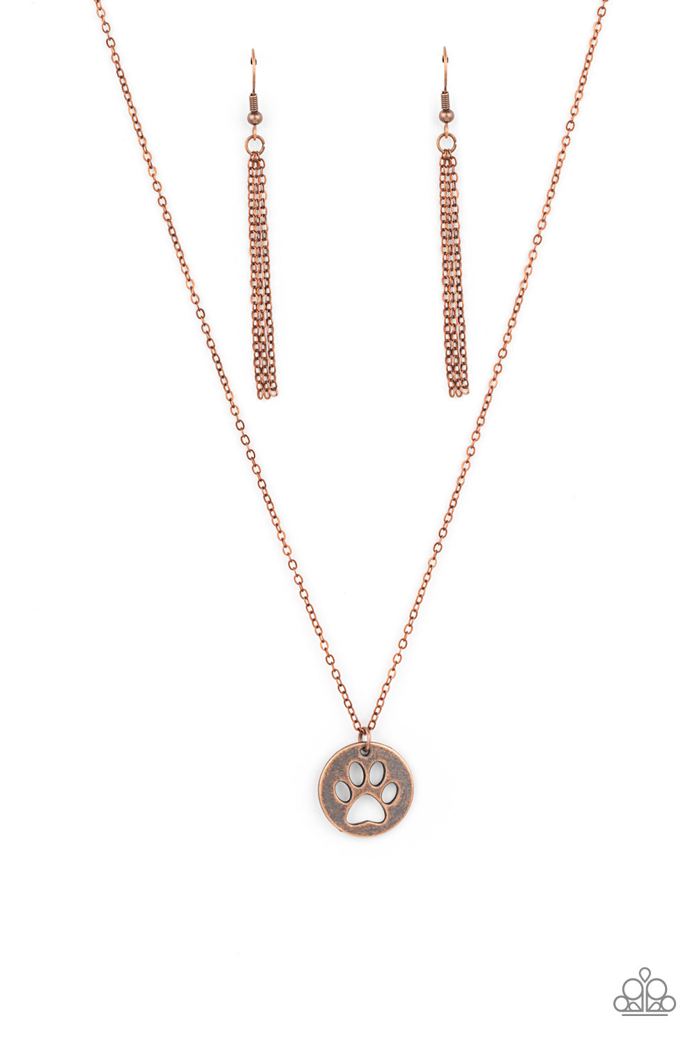 Paparazzi Necklace ~ Think PAW-sitive - Copper Necklace