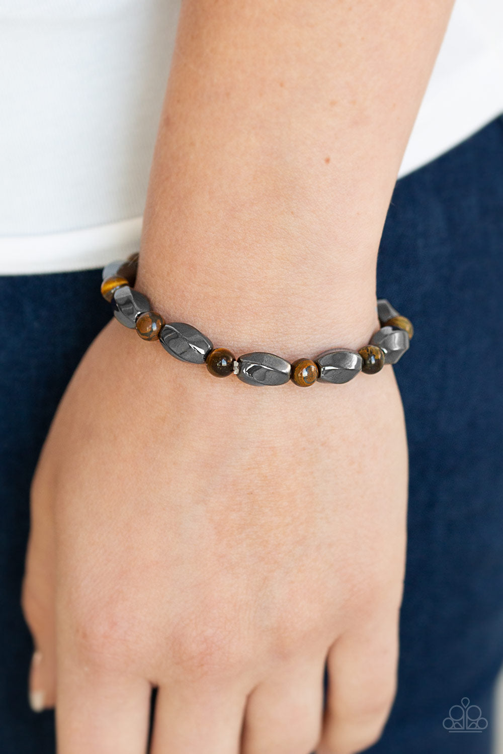 Paparazzi To Each Their Own Brown Bracelet. Stretchy Tiger's Eye Stone Bracelet. #P9SE-URBN-448XX