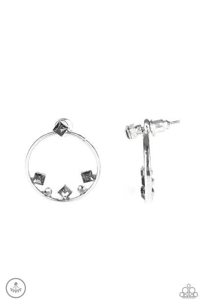 Top-Notch Twinkle - Silver Earring Paparazzi Accessories Jacket Style Earring