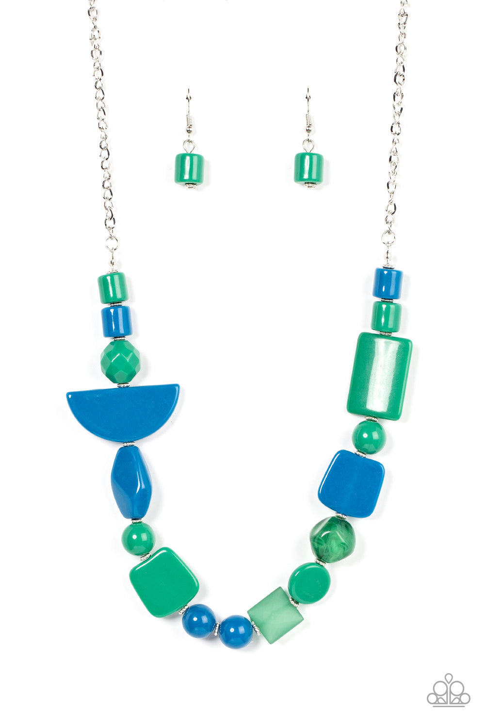 Tranquil Trendsetter Leprechaun & Mykonos Blue Necklace Paparazzi Accessories. Free Shipping!