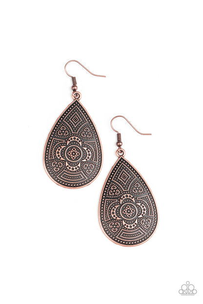 Tribal Takeover - Copper Earring Paparazzi Accessories