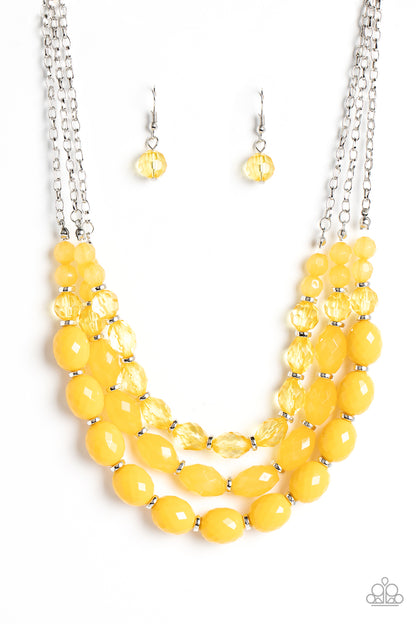 Tropical Hideaway Yellow Necklace Paparazzi Accessories. Subscribe & Save.  #P2WH-YWXX-285IN