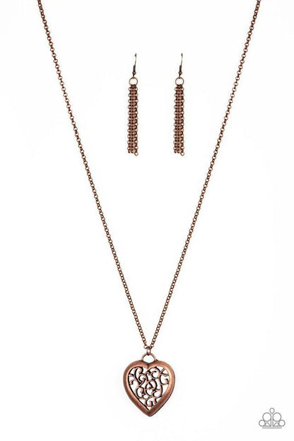 Paparazzi Necklace Victorian Valentine - Copper Necklace