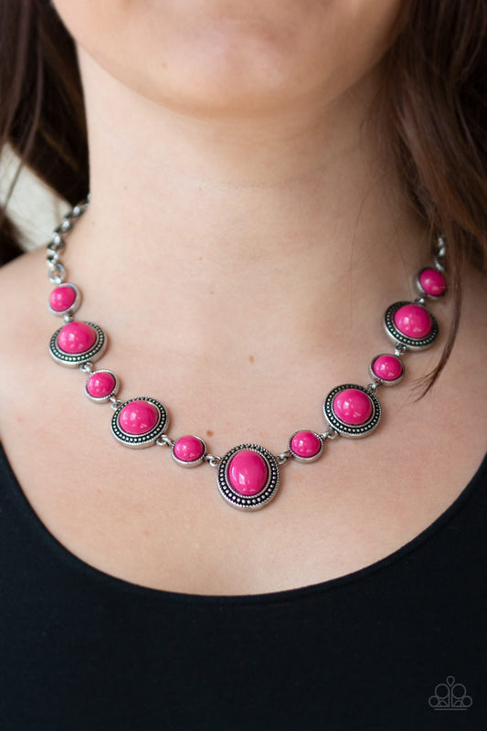 Paparazzi Necklace ~ Voyager Vibes - Pink Beads Necklace