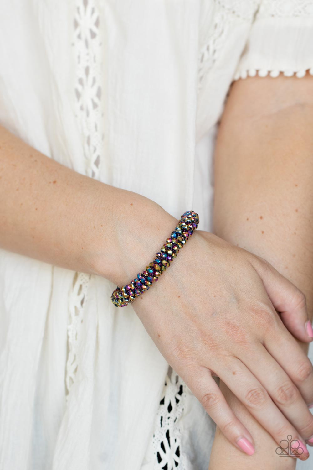 Paparazzi Bracelet Wake Up and Sparkle Multi Oil Spill Bracelet. #P9ED-MTXX-039XX. Get Free Shipping