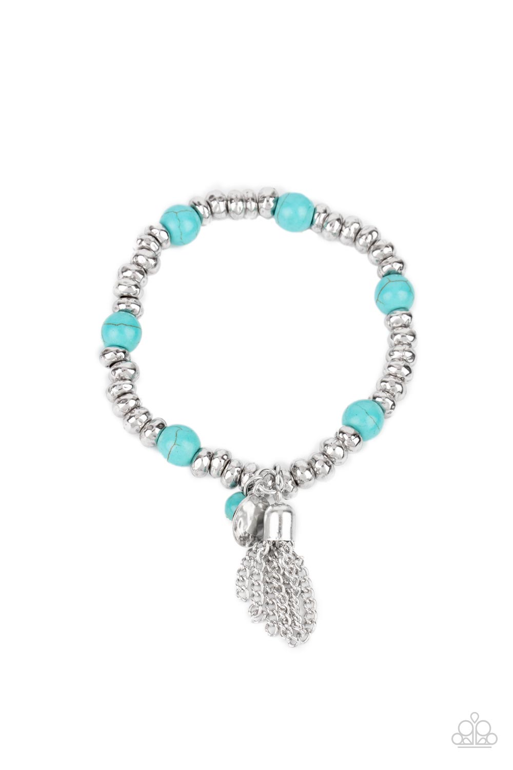 Whimsically Wanderlust - Blue Bracelet Paparazzi Accessories Turquoise Stone Bracelet