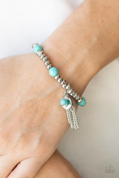 Paparazzi Bracelet ~ Whimsically Wanderlust - Blue Stone Stretchy Bracelet