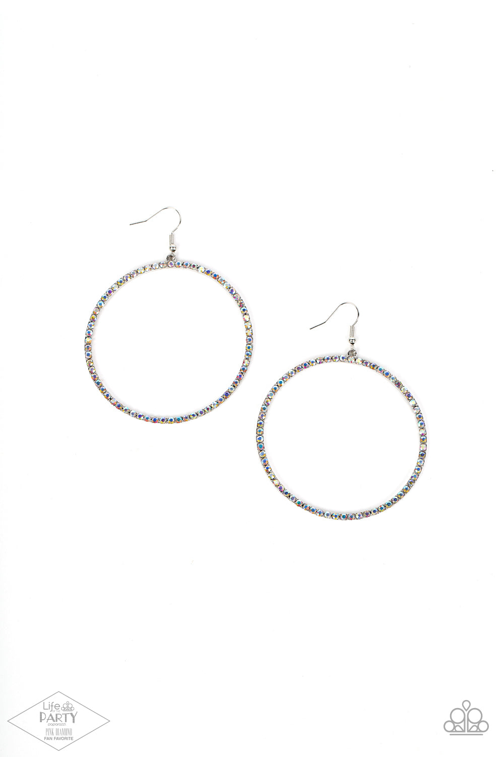 Paparazzi Wide Curves Ahead Multi Earrings. Big Hoop Earrings. #P5ST-MTXX-052XX. Iridescent Hoop