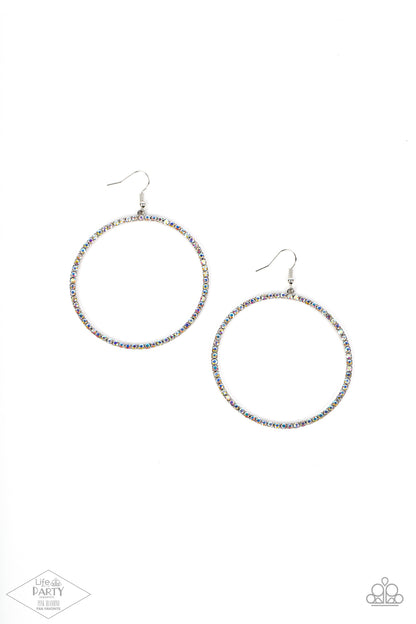 Paparazzi Wide Curves Ahead Multi Earrings. Big Hoop Earrings. #P5ST-MTXX-052XX. Iridescent Hoop